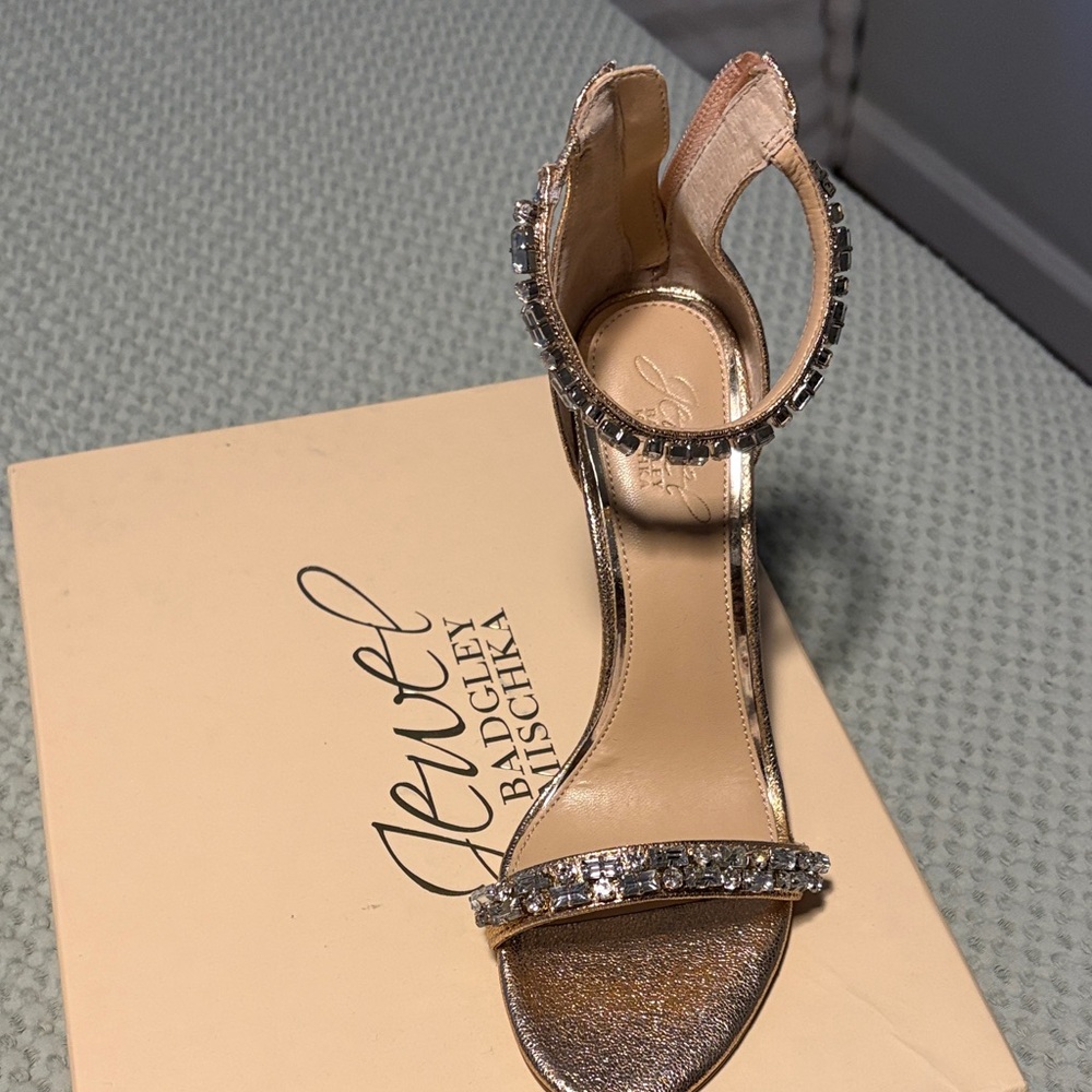 Badgley Mischka Gold Embellished Heels